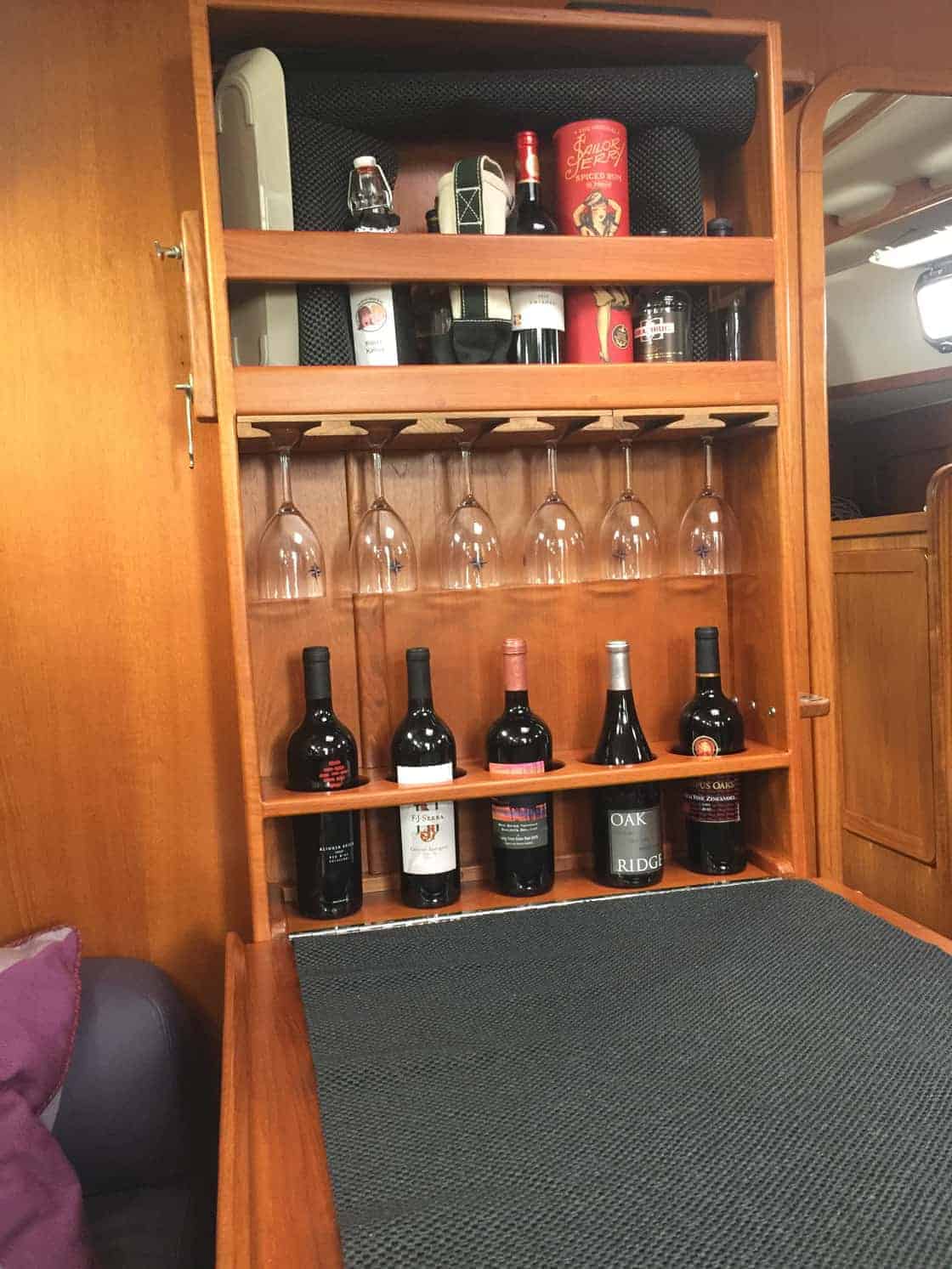 Wine cabinet on a Caliber 40 monohull