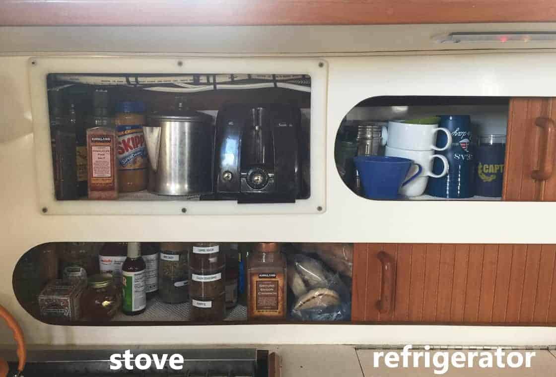 Area over stove and refrigerator