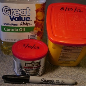Mark containers when you open them