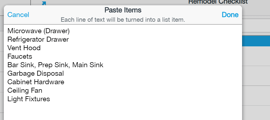 AnyList App - Purchase Products List