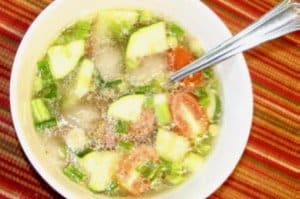 Easy gazpacho recipe, perfect for hot days! Great to take along on hikes in a Thermos, too.